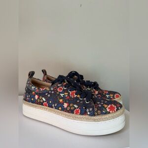 Jack Rogers Mia Floral Platform Midnight Sneakers
